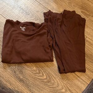 Soft Brown Two-Piece kids pajamas